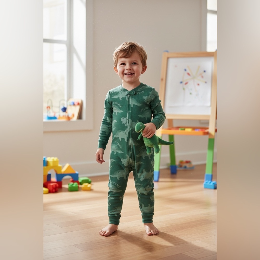 x4 of 1-piece footed pajamas bundle.